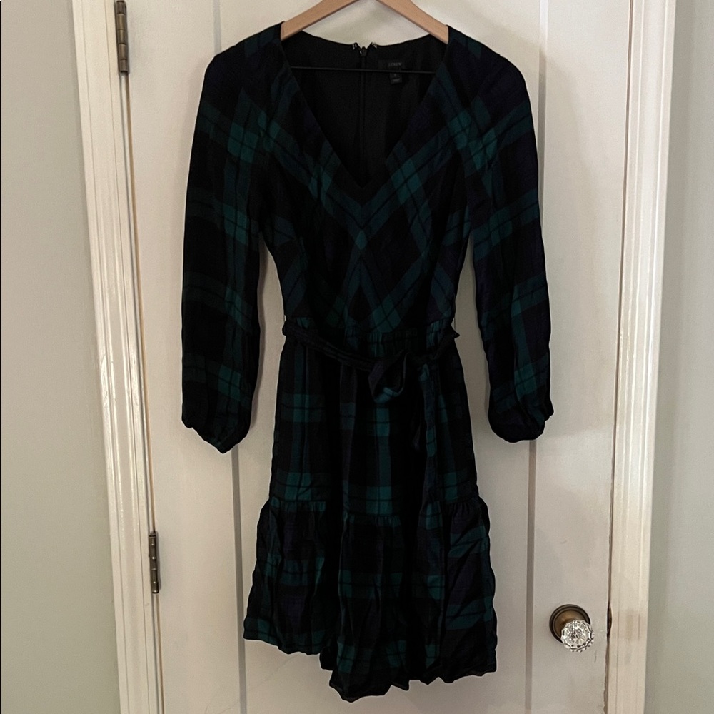 J  crew plaid V-Neck Dress